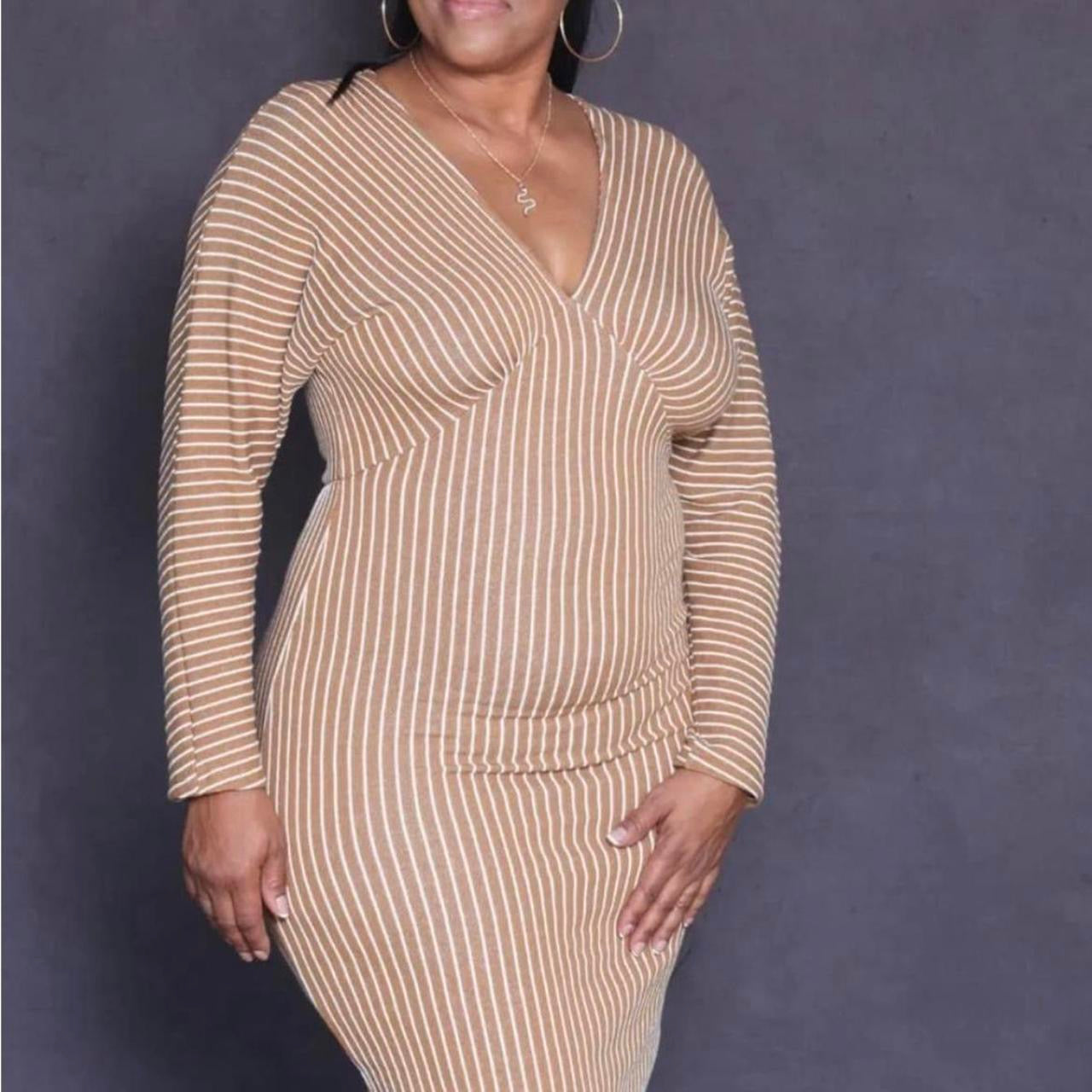 Caramel stripes dress